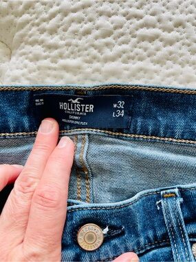 Hollister 32x34 Men's Skinny Jeans in Medium Blue
